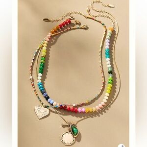 Anthropologie Shades of Sea Layered Charm Necklace — NWT! Sold out! Ret: $88